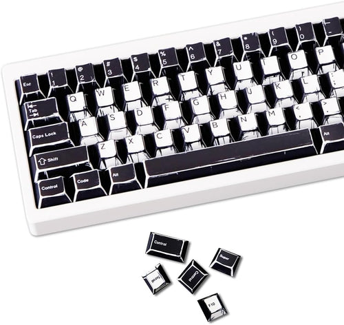 137 PBT Keycaps, White and Black Keycap Sets, MXD Technology (Anti Sink, anti Scratch, anti Fade), 100% Suitable for Various Mechanical Keyboard, Recommended Styles for 5AS Esports Events