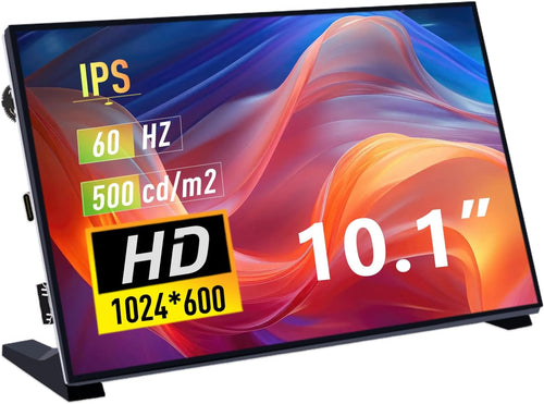 10.1 Inch LCD Screen for Raspberry Pi, 1024X600 IPS LCD Display, HDMI Portable Monitor for Raspberry Pi 5/Pi 4B/3B+/3B/B+/Zero/400, Win11/10/8/7, Free Driver (Non-Touch)