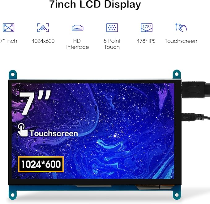 7-inch LCD Screen Display