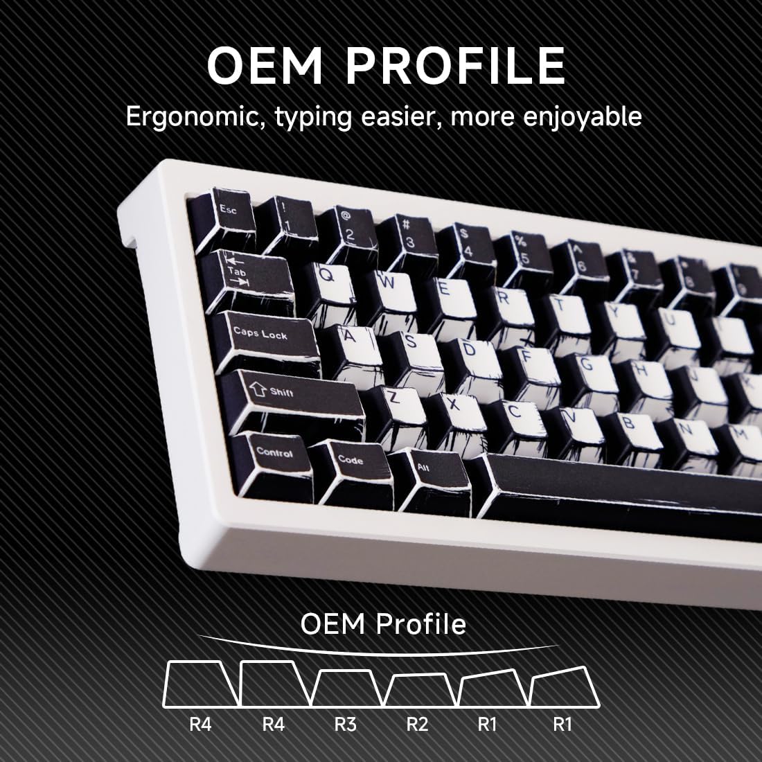 137 PBT Keycaps, White and Black Keycap Sets, MXD Technology (Anti Sink, anti Scratch, anti Fade), 100% Suitable for Various Mechanical Keyboard, Recommended Styles for 5AS Esports Events