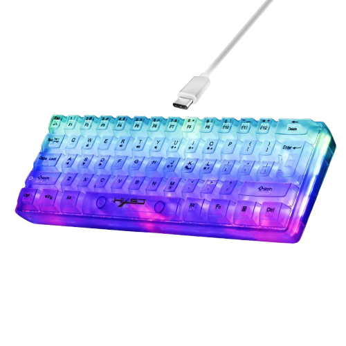 Wired Membrane Keyboard Fully Transparent Gaming Keyboard