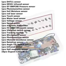 22 in 1 Sensors Moudles Starter Learning Kit For R3 Board&Raspberry Pico Electronic DIY Kit for R3 MEGA2560 with Box