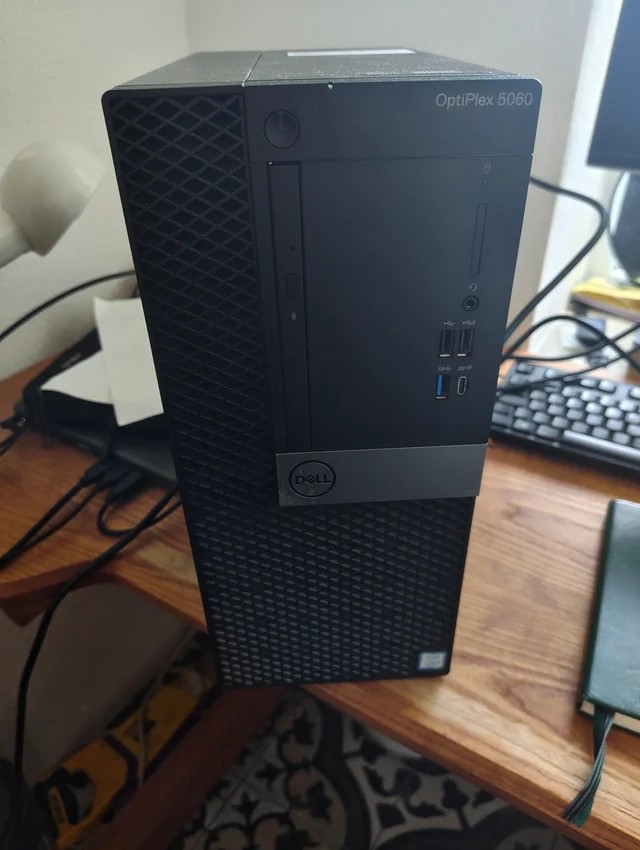 Compact desktop computer used as a home server.
